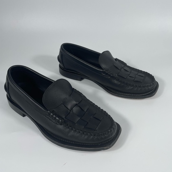 Women's Hereu Nombela Interwoven Detail Slip On Loafers Old Money Office Leather - Picture 3 of 16